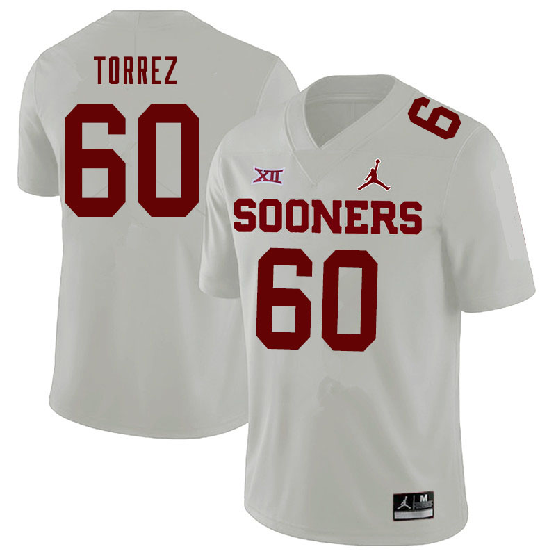 Jordan Brand Men #60 Matt Torrez Oklahoma Sooners College Football Jerseys Sale-White - Click Image to Close